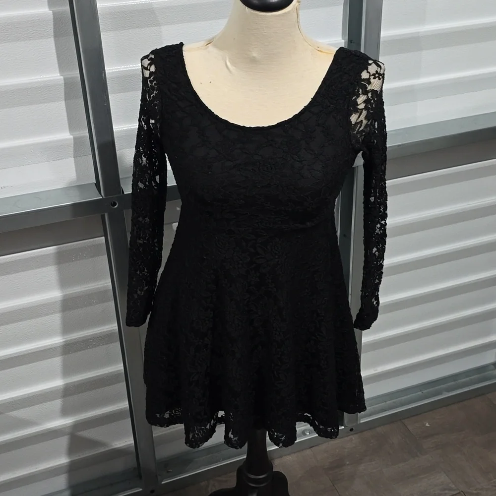 LOVE J Black Lacy Dress‎ Medium - Picture 2 of 11